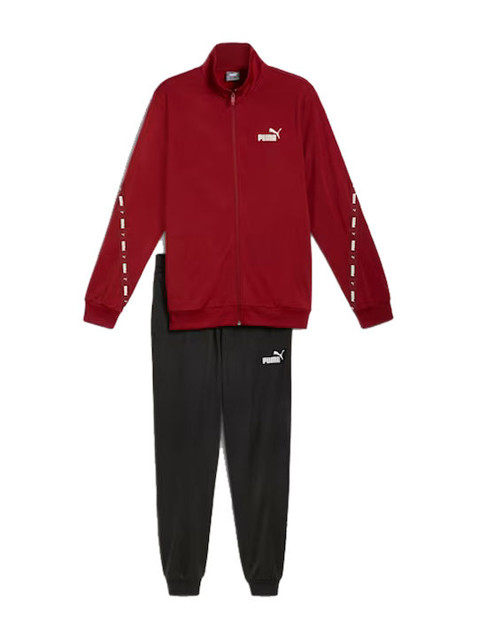 Poly Tape Tracksuit Glossy with Elastic Bordeaux