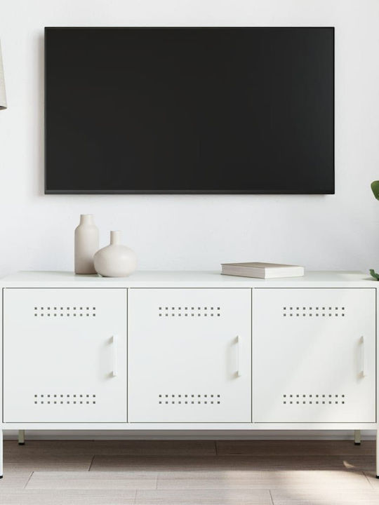 Metal TV Stand White M100.5xD39xH50.5cm