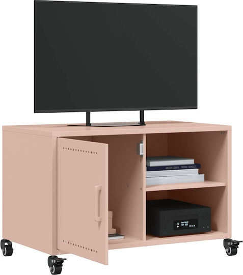 TV-Ständer Metall mit Räder Rosa M68xT39xH43,5cm