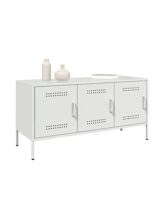 Metal TV Stand White M100.5xD39xH50.5cm
