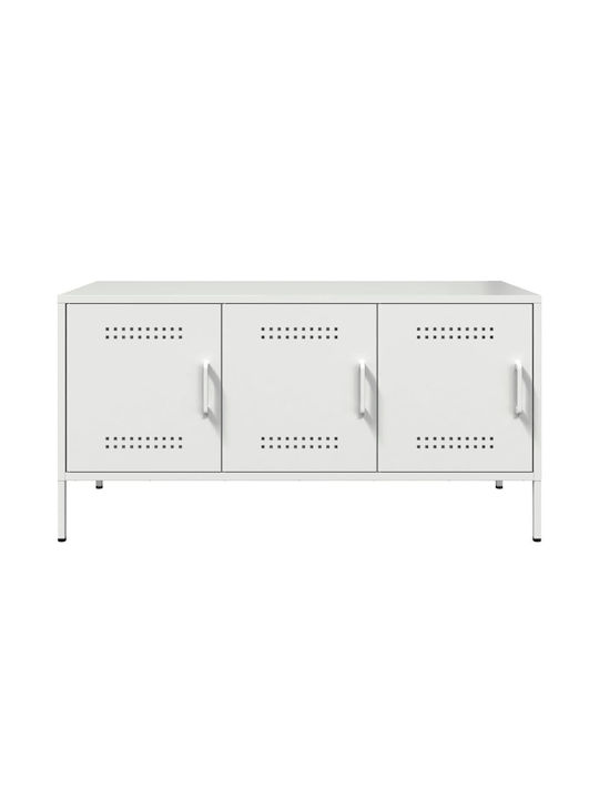 Metal TV Stand White M100.5xD39xH50.5cm