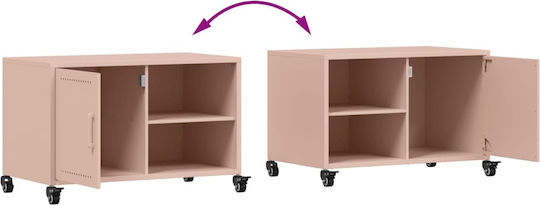 TV-Ständer Metall mit Räder Rosa M68xT39xH43,5cm