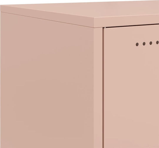 Metal TV Stand with Wheels Pink M100.5xD39xH43.5cm