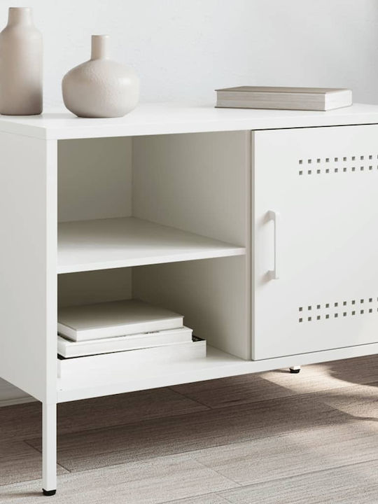 Έπιπλο Τηλεόρασης Μεταλλικό Λευκό Μ68xΠ39xΥ50.5cm