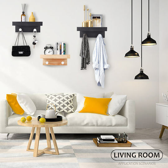 Wall Shelf Black 23x12x8cm