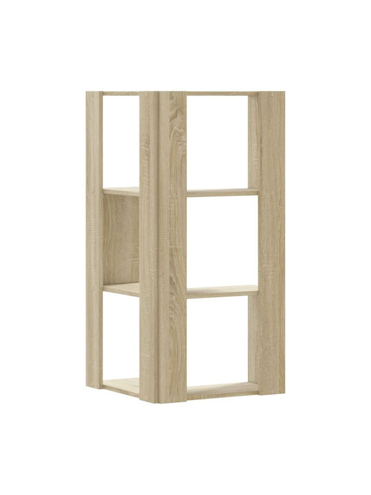 Γωνιακή Βιβλιοθήκη Καφέ 50x50x102εκ.