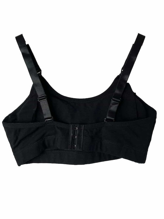 Ouno Cotton Maternity & Nursing Sports Bra with Clips Black