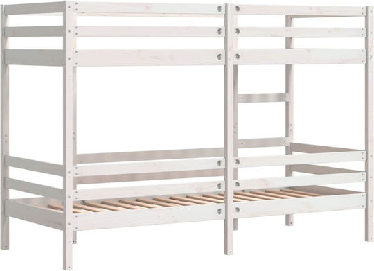 Holz Kinderbett Koje Einzeln Weiß für Matratze 90x200cm