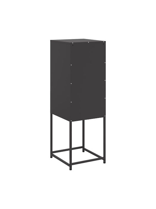 Living Room Display Cabinet Made of Metal Black 36x39x107cm
