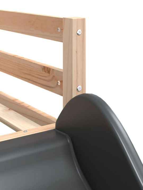 Kids Bed Loft Bed Single Blue for Mattress 80x200cm