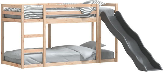 Kids Bed Bunk Single Beige for Mattress 80x200cm