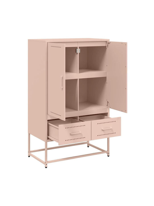 Two Door Wardrobe with 2 Drawers Pink 68x39x111.5cm