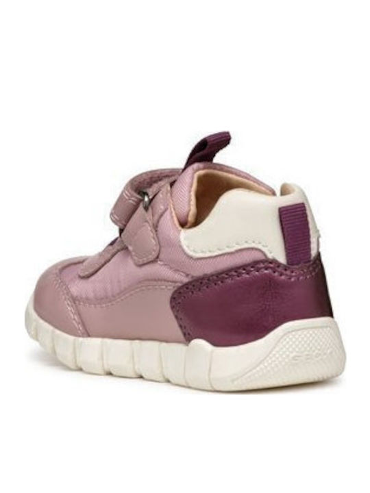 B Iupidoo Παιδικά Sneakers High Ανατομικά με Σκρατς Ροζ