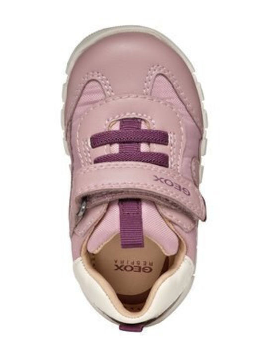 B Iupidoo Παιδικά Sneakers High Ανατομικά με Σκρατς Ροζ