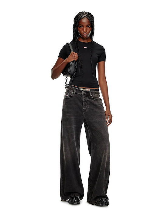Γυναικεία Μπλούζα Βαμβακερή Κοντομάνικη Μαύρη