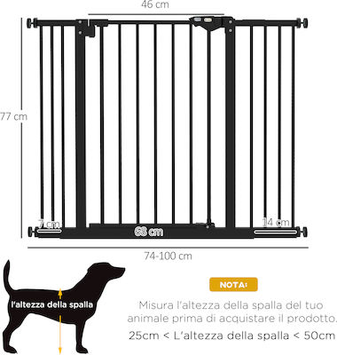 Pawhut Ușa Câine în Culoarea Negru 100 x 100 x 100cm.