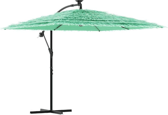 Umbrella Floor Square Wooden Green with Base 2.46x2.46m