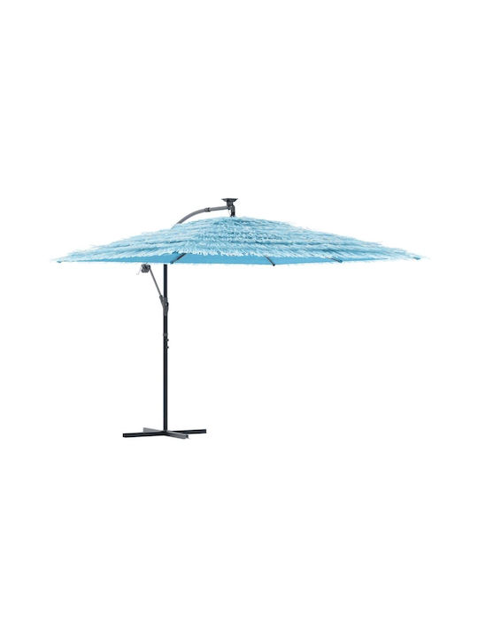 Quadratischer Metall-Garten- und Terrassen-Sonnenschirm Blau 2,9x2,9xHöhe 2,38 m