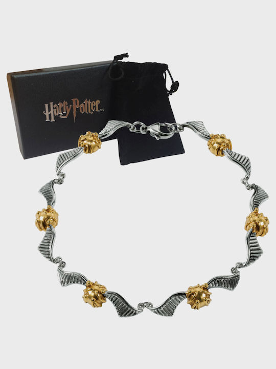 The Noble Collection Damen Armband The Quidditch Golden Snitch Bracelet aus Silber Vergoldet