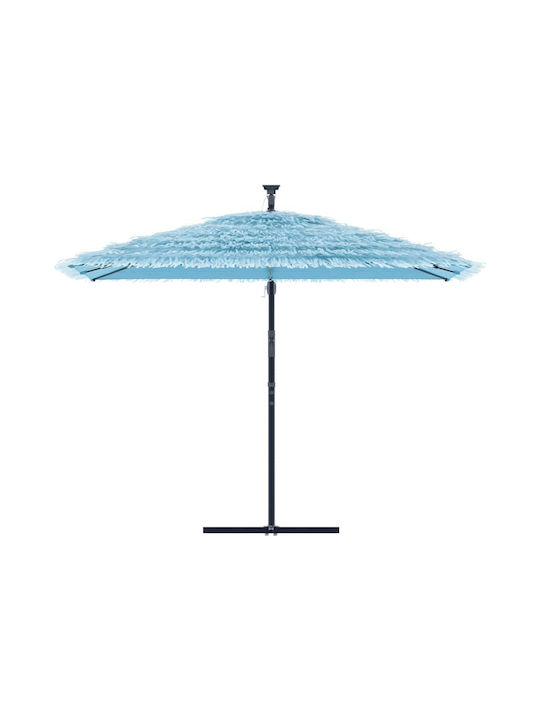 Quadratischer Metall-Garten- und Terrassen-Sonnenschirm Blau 2,9x2,9xHöhe 2,38 m