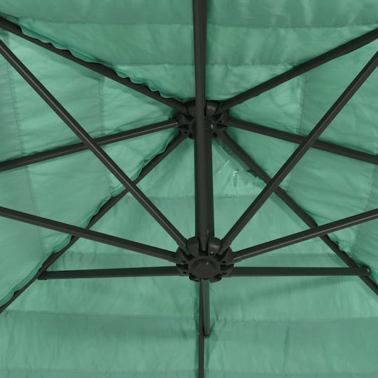 Quadratischer Metall-Garten- und Terrassen-Sonnenschirm Grün 2,9x2,9xHöhe 2,38 m