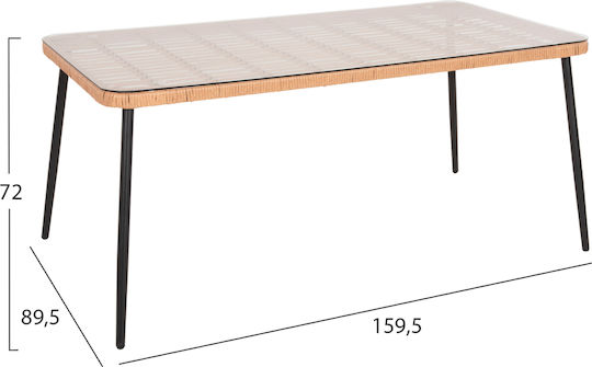 Masă 159.5x89.5x72buc Negru
