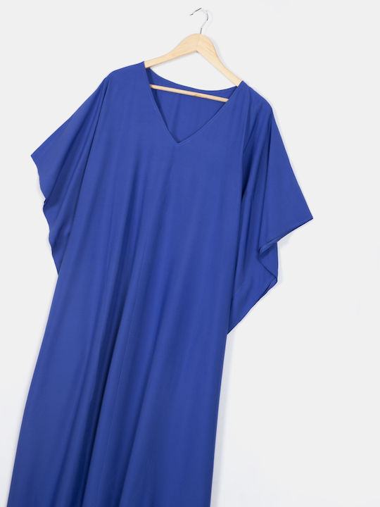 Women's V Neck Blue Dress