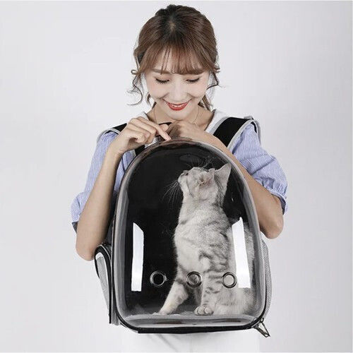 Purlov Backpack for Carrying Dog / Cat up to 10kg Black L41xW35xH24cm