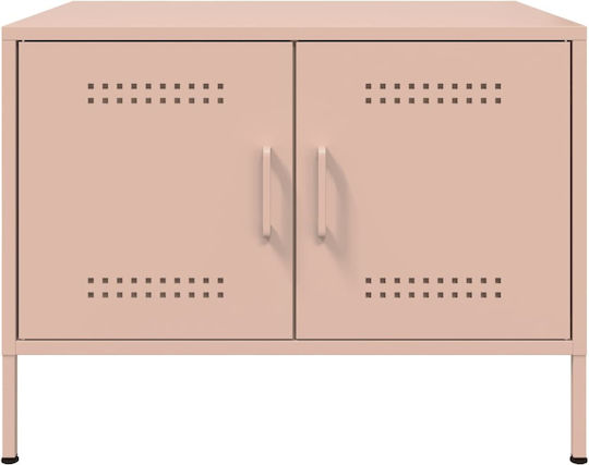 vidaXL Beistelltisch Rechteckig Metall Rosa M68xP50xH50.5cm