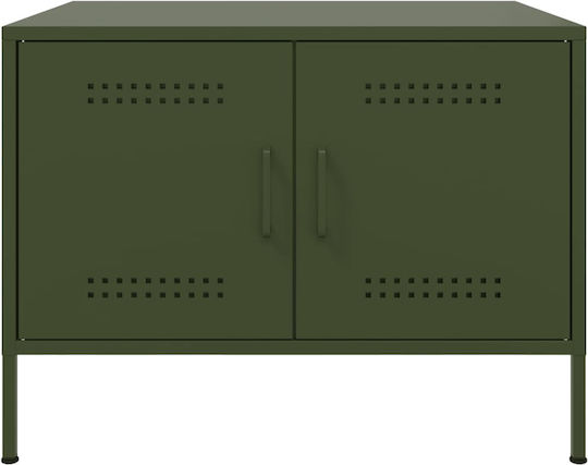 Masă Laterală Rectangulară Metalică Verde L68xL50xÎ50.5cm
