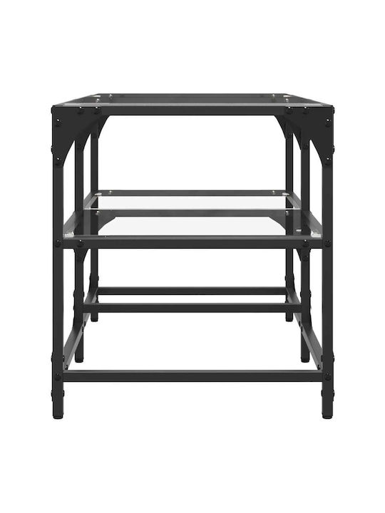 Square Central Glass Coffee Table Transparent M78.5xW40xH45cm