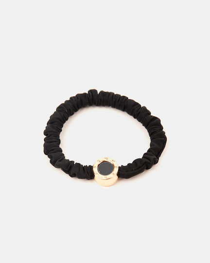 Hair Scrunchie Round Design Black Black