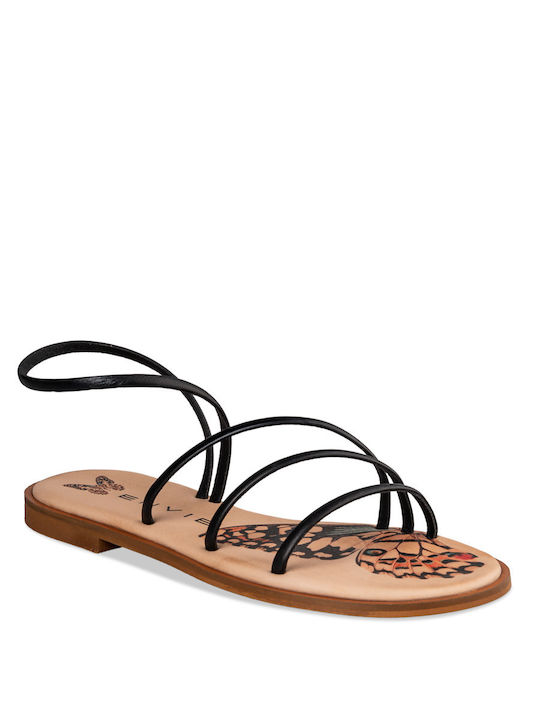 Envie Shoes Women's Flat Sandals in Black Color