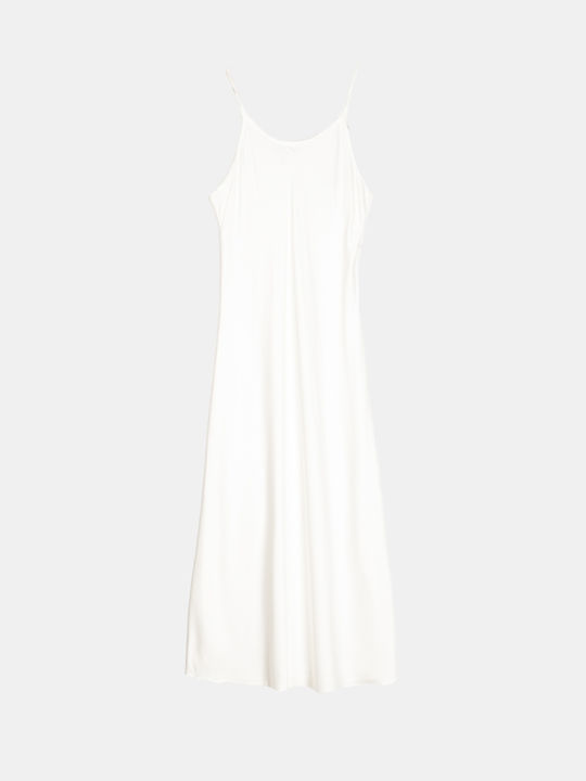 Midi Satin Camisole Nightgown White White