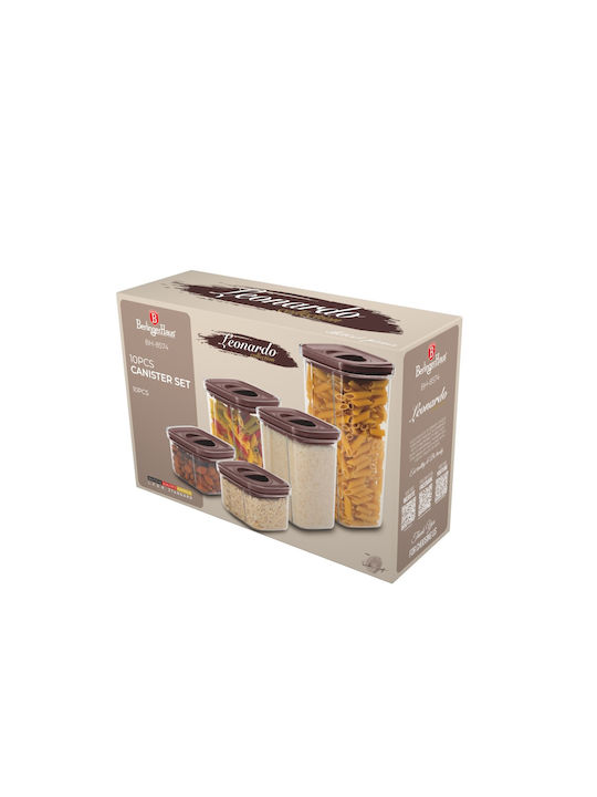 Berlinger Haus Set of 5pcs Jars General Use with Airtight Lid Plastic Transparent 460ml