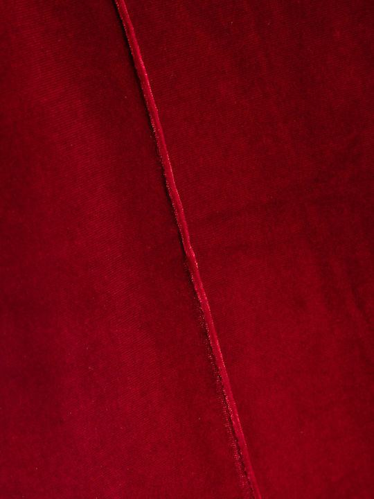 Velvet Flare Trousers Red