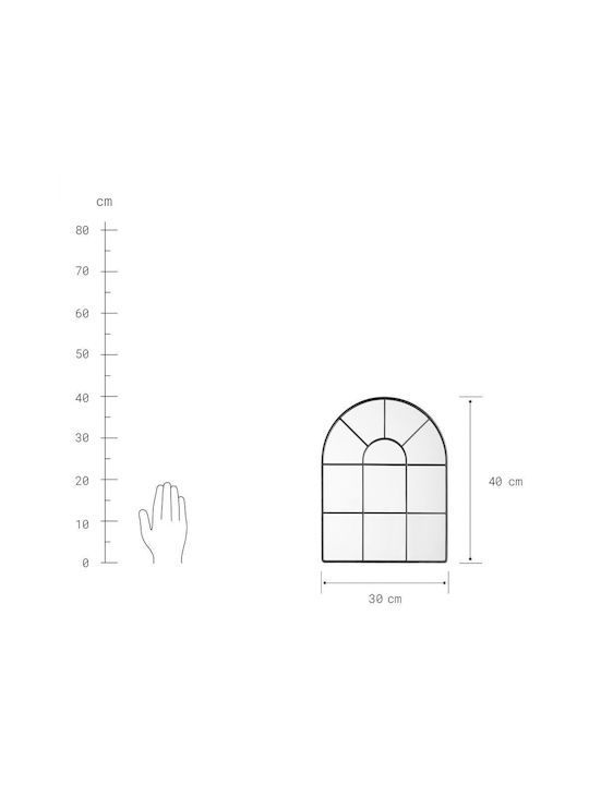 Butlers Oglindă de Perete cu Negru Ramă din Metalic 40x30cm 1buc