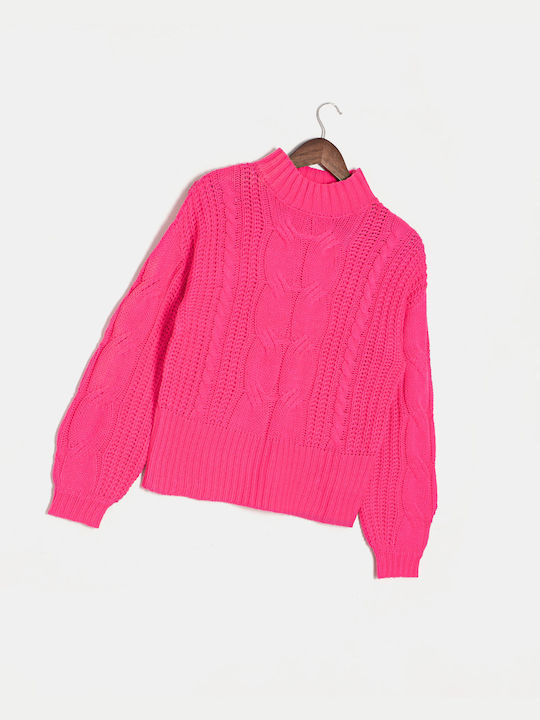 Damen Strickpullover Fuchsia Fuchsia