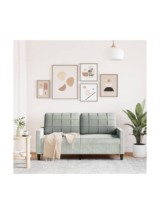 Doppelsitzer Sofas Samt Hellgrau 157x77x80cm