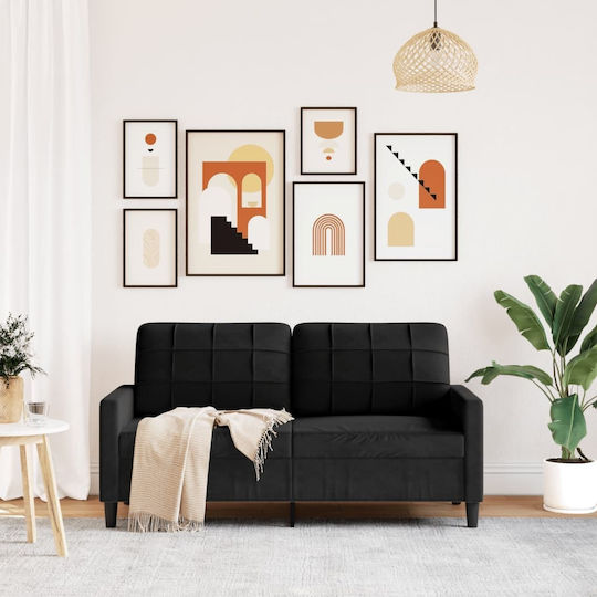 Двуместен Диван Кадифе Черно 157x77x80см.