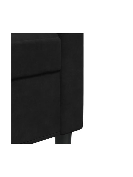 Διθέσιος Καναπές Βελούδινος Μαύρος 157x77x80εκ.