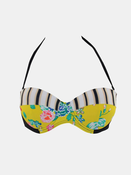 Push-up Strapless Bikini Top Fixed Cup B Multicolor