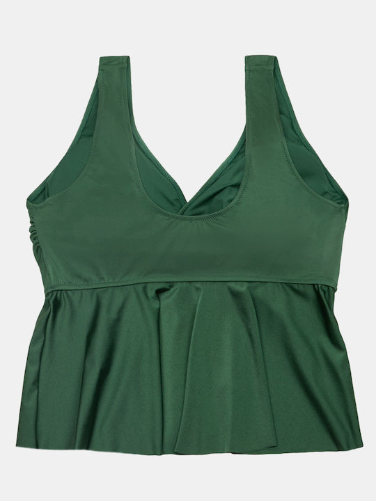 Rock Club Top bikini cu umplutură GREEN