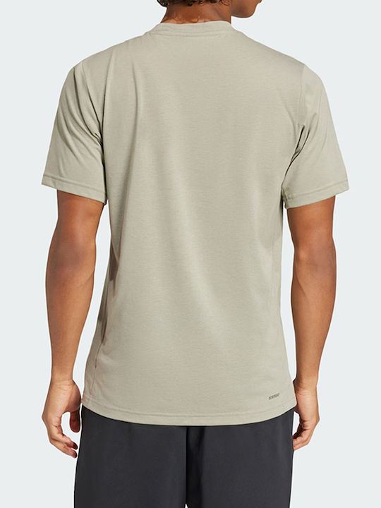 Adidas Herren T-Shirt Kurzarm Khaki