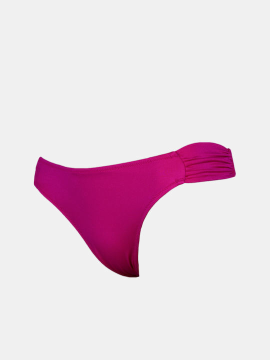 Bikini Bottom Basic Ruched Magenta