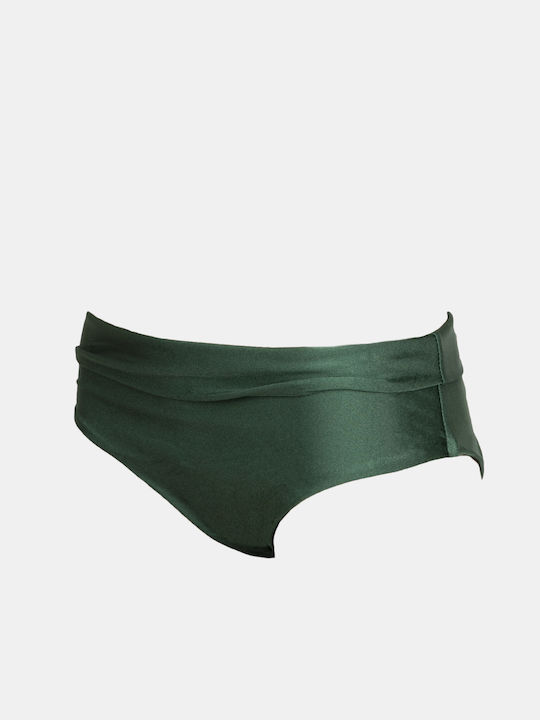 Bikini Bottoms Komfortlinie mit hoher Taille in Evergreen-Grün