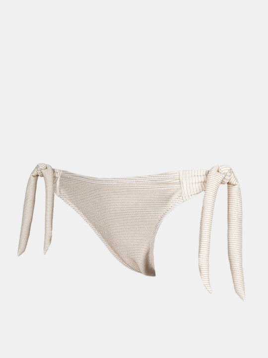 Bikini Bottoms with Lurex White Gold White Gold Strings