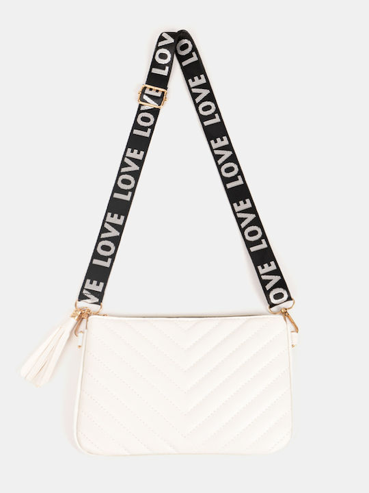 Weiße gesteppte Tasche