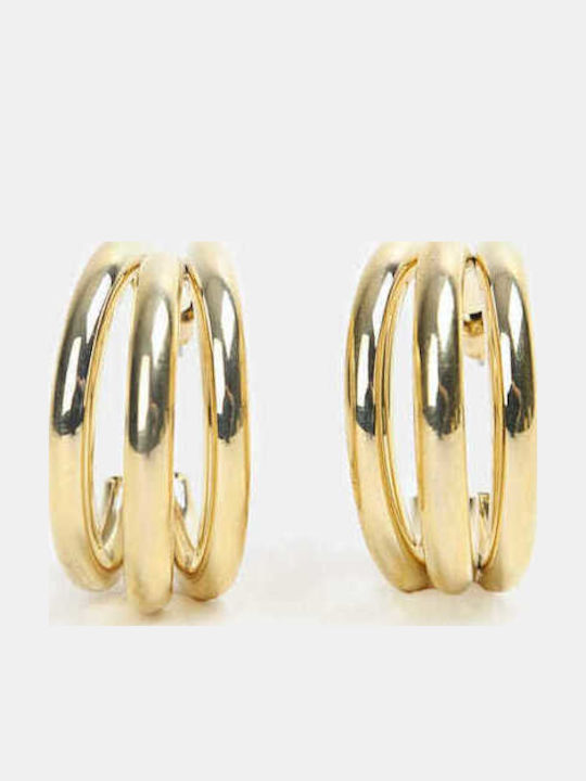 Rock Club Earrings Hoops Gold Plated