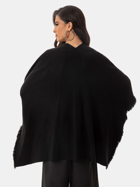 Κάπα Oversized Κρόσι Μαύρη Μαύρο